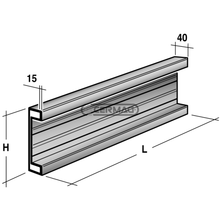 PROFILIERTE SEITEN AUS SCHWARZEM BLECH 15/10 MM KOMPATIBEL - 61634 | NewgardenAgri.com