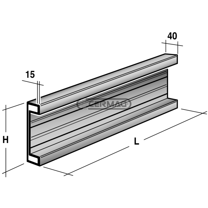 SPONDE PROFILATE IN LAMIERA NERA 15/10 MM COMPATIBILE - 61637