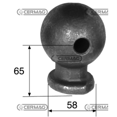sfera agricola d.78 tornita 1 foro COMPATIBILE - 62882 | NewgardenAgri.com