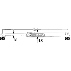 Molla a gas Forza 700 N Lunghezza min/max 203 - 323 mm COMPATIBILE - 64940 | NewgardenAgri.com