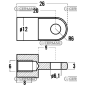 Gewindeöse für Gasfedern Gewinde M6x8 mm Lochdurchmesser 6,1 mm KOMPATIBEL - 63642