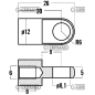 Threaded eyelet for gas springs Thread M6x8 mm Hole diameter 8.1 mm COMPATIBLE - 63641