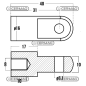 Gewindeöse für Gasfedern Gewinde M8x10 mm Lochdurchmesser 6,1 mm KOMPATIBEL - 63639