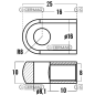 Threaded eyelet for gas springs Thread M8x10 mm Hole diameter 8.1 mm COMPATIBLE - 63636
