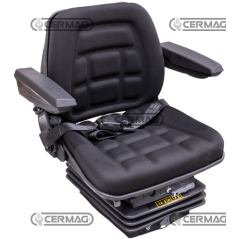 Sedile SC85 con molleggio meccanico a soffietto M200 e cinture fisse (Omologato) COMPATIBILE - 64991 | NewgardenAgri.com