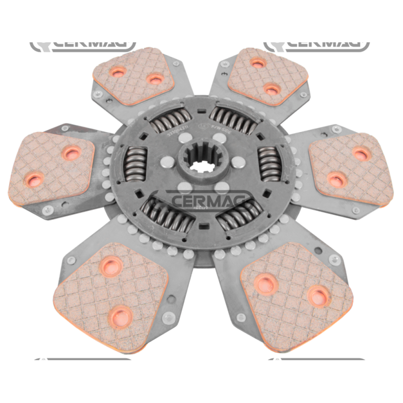 Central 6-blade disc with shock absorber springs Diameter 330 mm Profile 32x26 - Z.10 COMPATIBLE - 15896