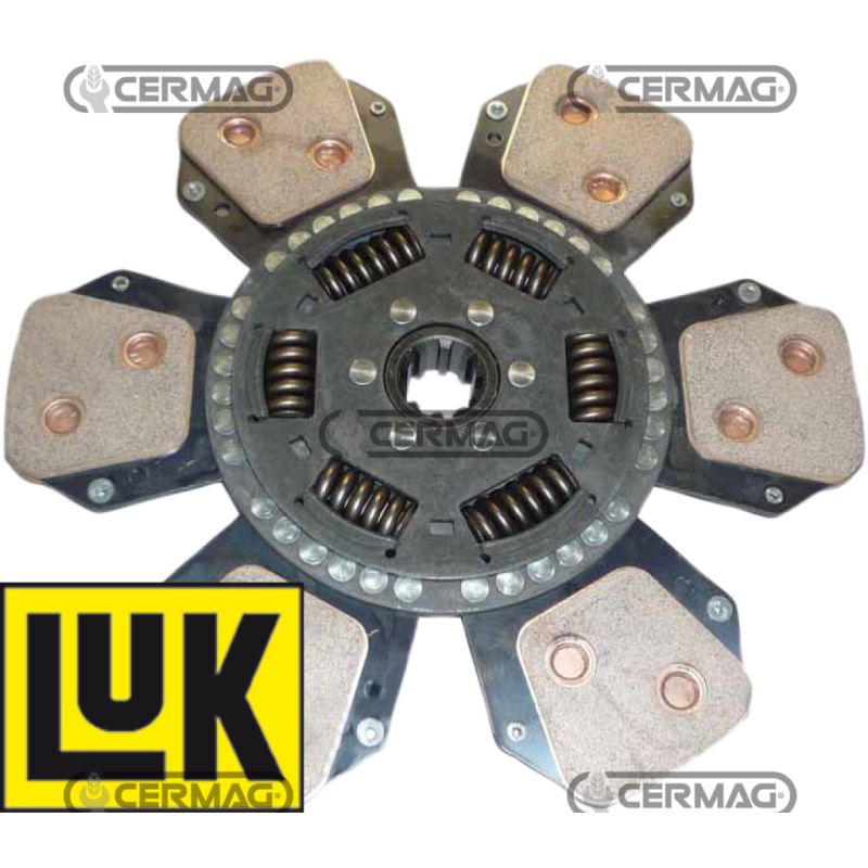 Central 6-blade disc with shock absorber springs Diameter 330 mm Profile 32x26 - Z.10 COMPATIBLE - 15898