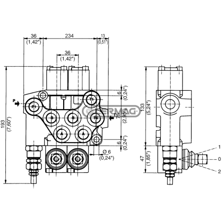 6-lever distributor designed for CARRY OVER 3/8" Gas connections DE-DE-DE-DE-DE-DE COMPATIBLE circuit - 81590 | NewgardenAgri...