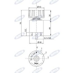 Interruptor luminoso 12V 4 posiciones para tractor agrícola | NewgardenAgri.com