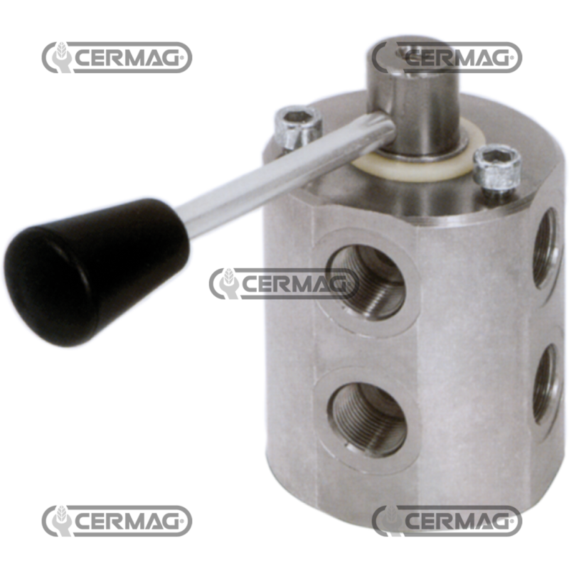 6-Wege-Durchflussverteiler aus Stahl. Durchflussrate 40 l/min. KOMPATIBEL – 83447