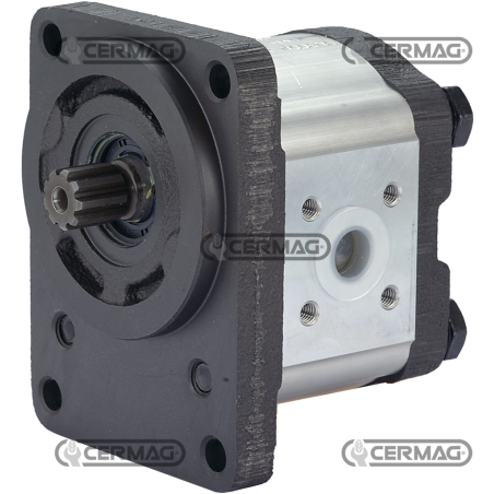 Bomba de engranajes GRUPO 2 Cilindrada 6,3 cm³ Eje 17x14 - Z.9 Rotación derecha COMPATIBLE - 83244 | NewgardenAgri.com