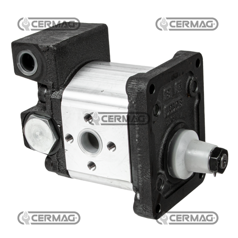 Pompe à engrenages GROUPE 2 avec régulateur de sortie d'huile 2 voies Cylindrée 14 cm³ COMPATIBLE - 80971