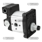 Pompe à engrenages GROUPE 2 avec régulateur de sortie d'huile 2 voies Cylindrée 14 cm³ COMPATIBLE - 80971