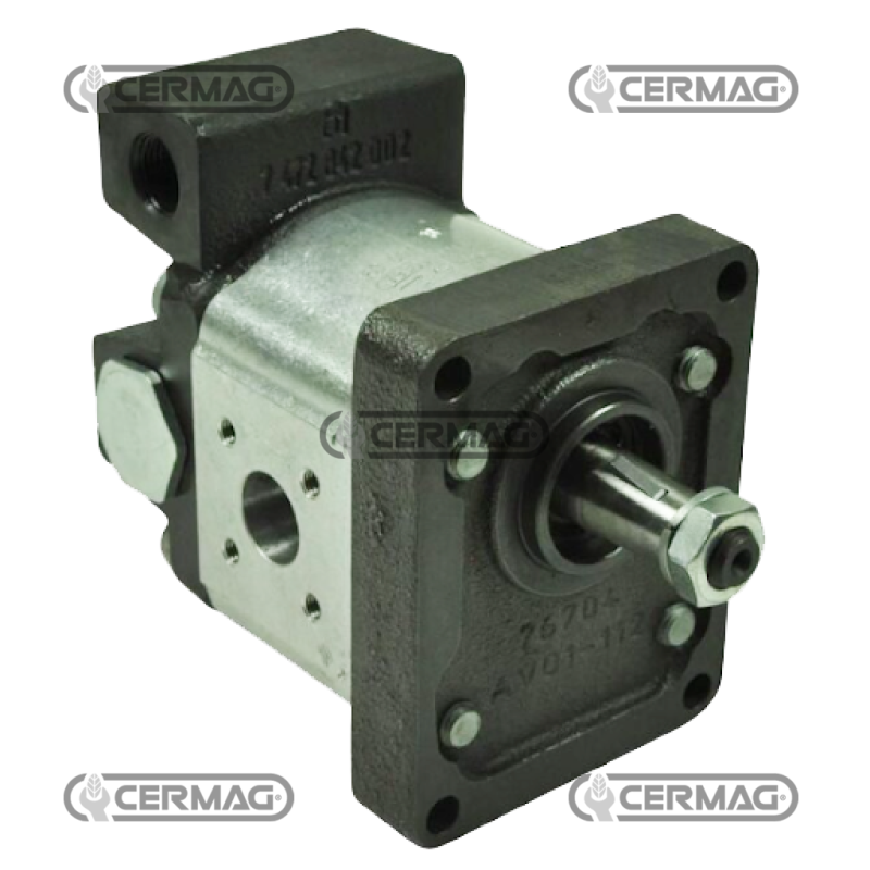 GROUP 2 gear pump with 1-way oil outlet regulator Displacement 14 cm³ COMPATIBLE - 80900