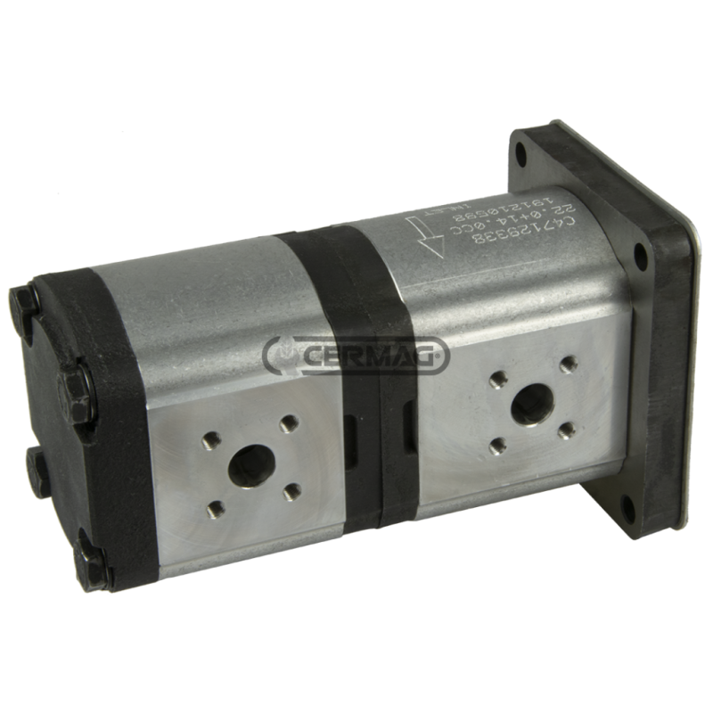 Pompe hydraulique double pour CNH Cylindrée 24+14 cm³ Rotation à gauche COMPATIBLE - 84041