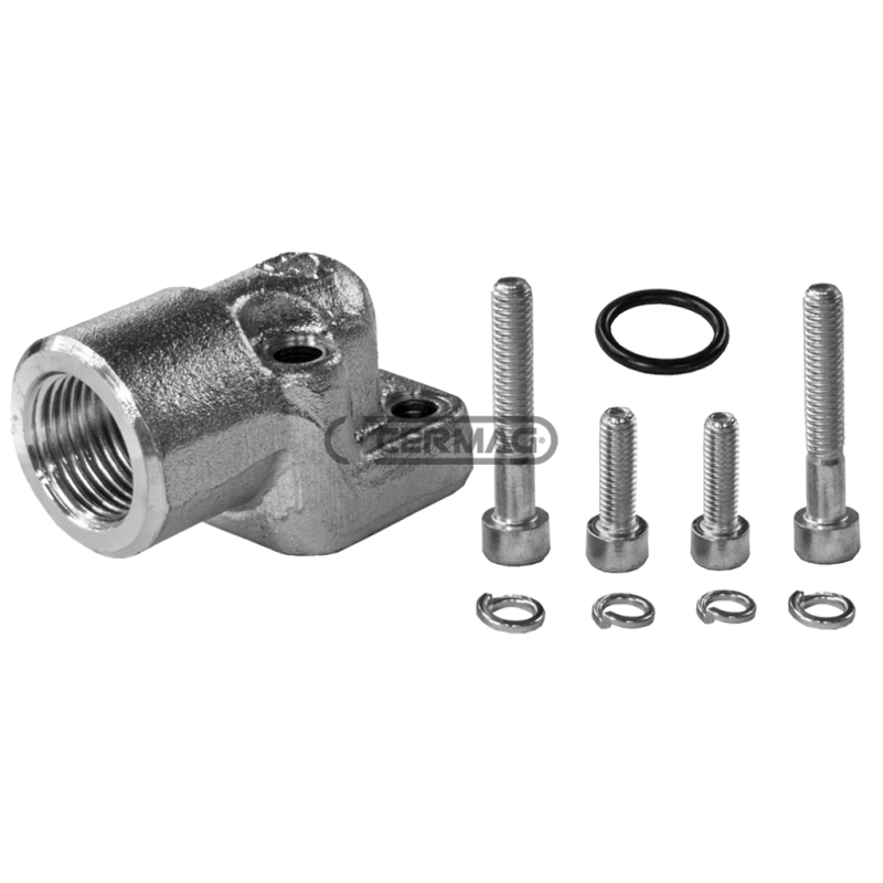 Flangia a 4 fori per pompe tipo BOSCH Interasse fori 40 mm Attacco tubo 1/2" Gas COMPATIBILE - 83188