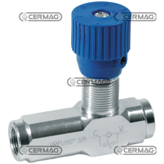 Regulador de caudal unidireccional conexiones 1/2" COMPATIBLES GAS - 81535 | NewgardenAgri.com