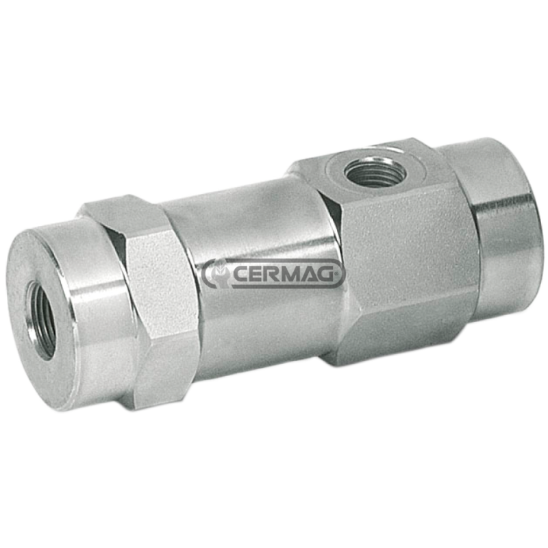Vanne de sectionnement pilotée en ligne simple effet, raccord 1/4" COMPATIBLE GAZ - 83092