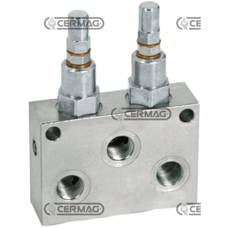 Valvola di massima pressione doppia Portata massima 70 l/min Attacchi 1/2" GAS COMPATIBILE - 83385 | NewgardenAgri.com