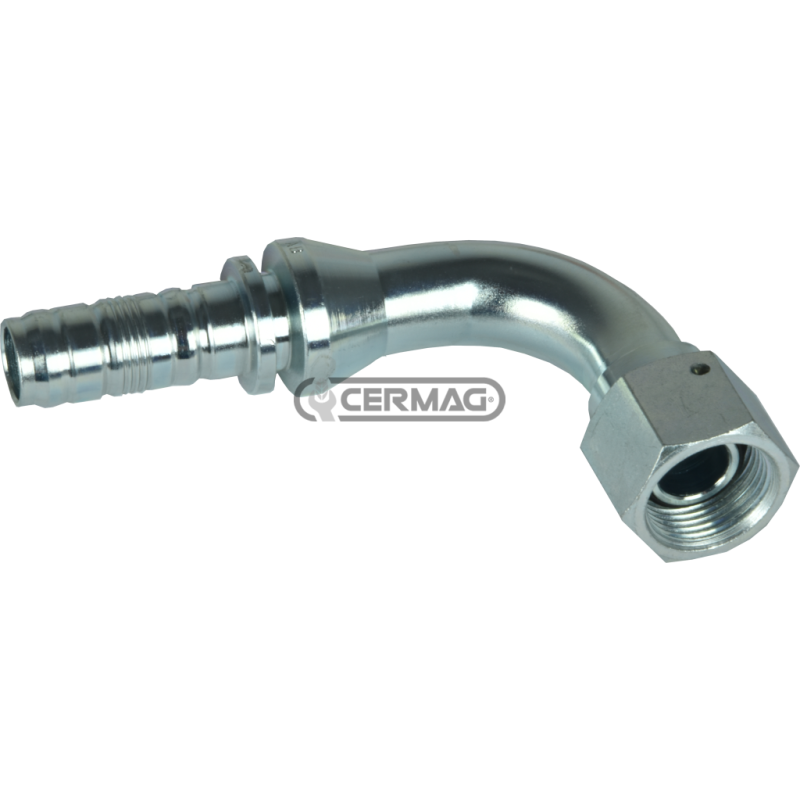 Raccordo femmina o-ring a 90° dado spinato Tubo 1"1/2 inch Filetto - T 1"1/2 Gas COMPATIBILE - 81885