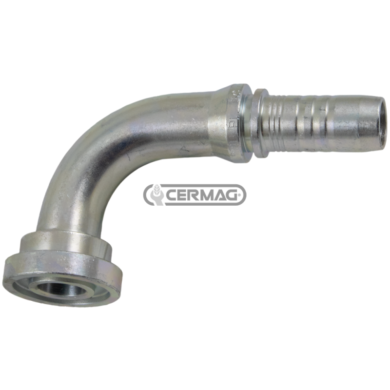 Fitting mit 90°-Flansch – Typ KOMATSU. Rohrdurchmesser 5/8" – 16 mm. Flansch 5/8" KOMPATIBEL – 82597