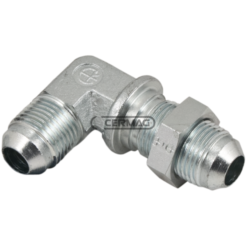 Nipples passaparete a 90° JIC 37° Filetto - R 7/8" UNF COMPATIBILE - 83502