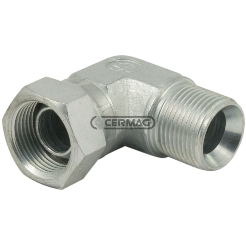 Adattatore a 90° maschio - femmina dado girevole Filetto - R 3/8" Gas COMPATIBILE - 82967