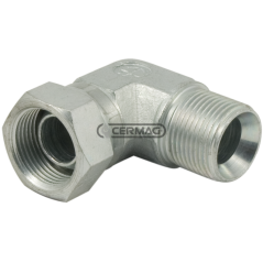 Adaptador rosca tuerca giratoria 90° macho - hembra - R 1/2" Gas COMPATIBLE - 82968 | NewgardenAgri.com