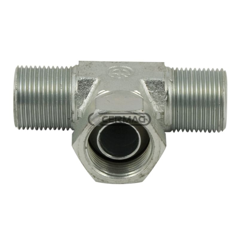 Adattatore a T maschio - maschio - femmina dado girevole Filetto - F1 3/8" Gas COMPATIBILE - 81182