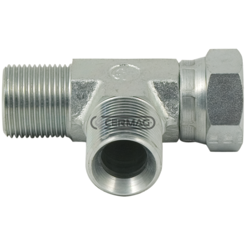 Adattatore a T maschio - femmina dado girevole - maschio Filetto - F1 1/4" Gas COMPATIBILE - 81185