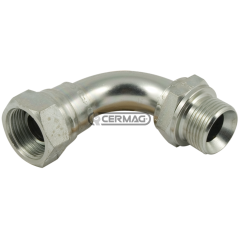 Adaptador rosca 90° macho - hembra - F 3/8" Gas COMPATIBLE - 80809 | NewgardenAgri.com