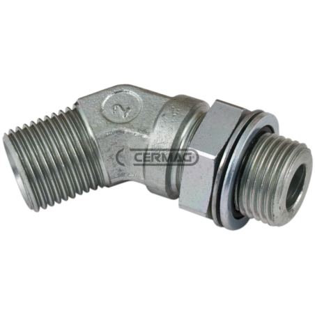 45° verstellbarer Adapter mit OR-Gewinde – R BSPP 1/4 Zoll Gasgewinde – R2 BSPP 1/4 Zoll Gas KOMPATIBEL – 83405 | NewgardenAg...