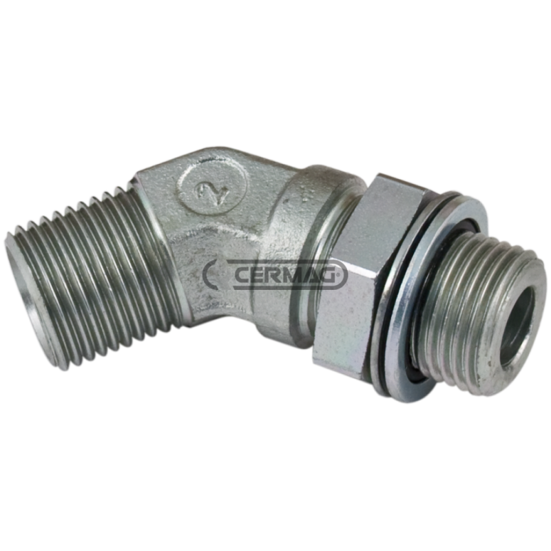 Adattatore orientabile a 45° con OR Filetto - R BSPP 1" Gas Filetto - R2 BSPP 1" Gas COMPATIBILE - 83412