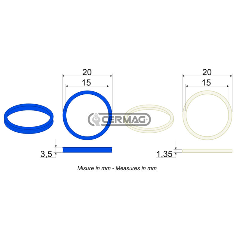 Junta para acoplamiento macho Tamaño 1/2" Gas COMPATIBLE - 83989