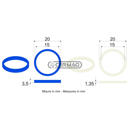 Joint pour raccord mâle Taille 1/2" Gaz COMPATIBLE - 83989 | NewgardenAgri.com