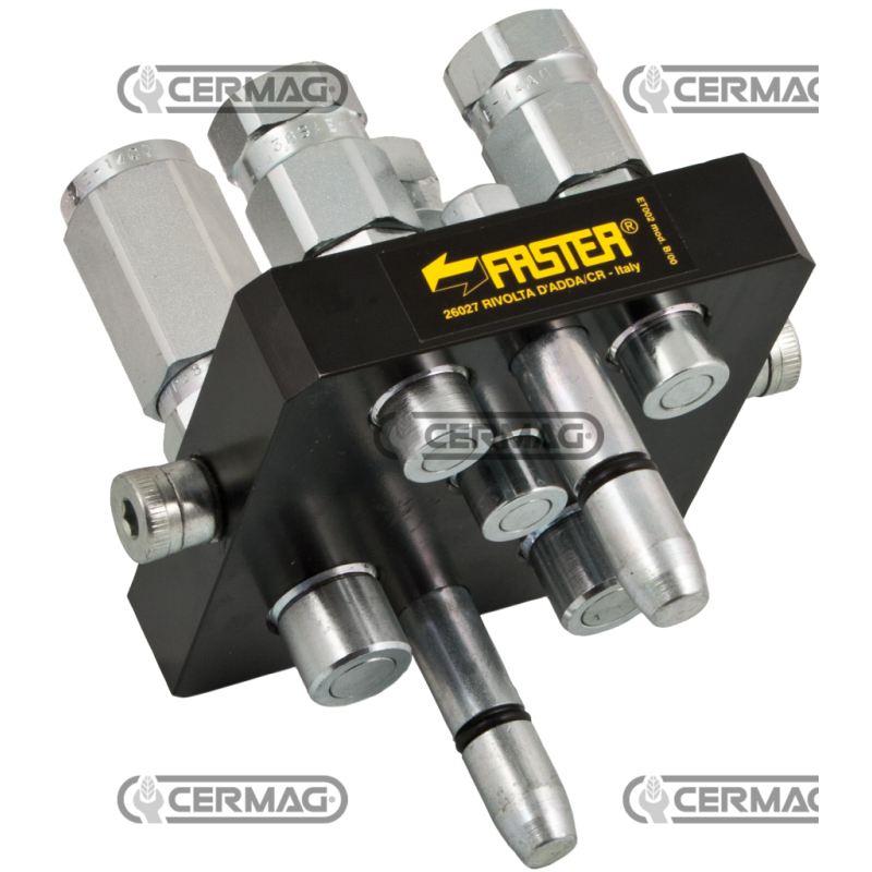 Multifaster a 5 vie per LAVERDA e CNH - PARTE MOBILE Attacco 3 x 1/4" + 2 x 3/8" Gas COMPATIBILE - 83625