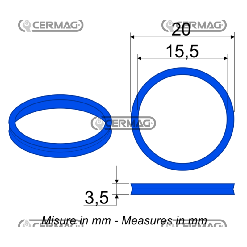 Male coupling gasket for multifaster plate Size 1/2" Gas COMPATIBLE - 82986