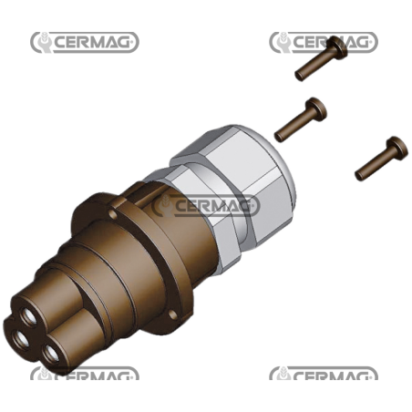 Presa elettrica 3 poli maschio per multifaster 1/2" - PARTE MOBILE COMPATIBILE - 84243 | NewgardenAgri.com