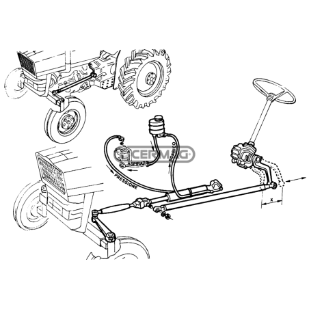 COMPLESSIVI MONTAGGIO SERVOSTERZO PER TRATTORI 600N, 640N COMPATIBILE - 80753 | NewgardenAgri.com