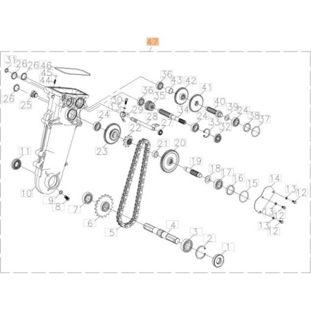 KIT DE TRANSMISIÓN PARA MOTOR AZADA ORIGINAL EMAK L66151265 | NewgardenAgri.com