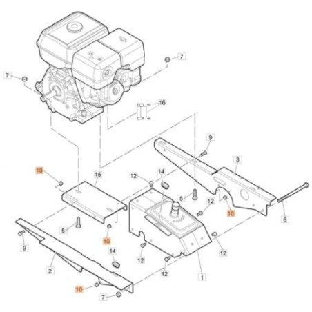 HEX NUT M 8 ZIGR. FLANG. DIN 6923 ZNB (C:10PZ) ORIGINAL EMAK 3933032R | NewgardenAgri.com