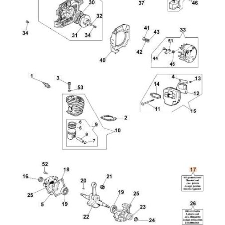 KIT DE JOINTS D'ORIGINE EMAK 094600414 | NewgardenAgri.com