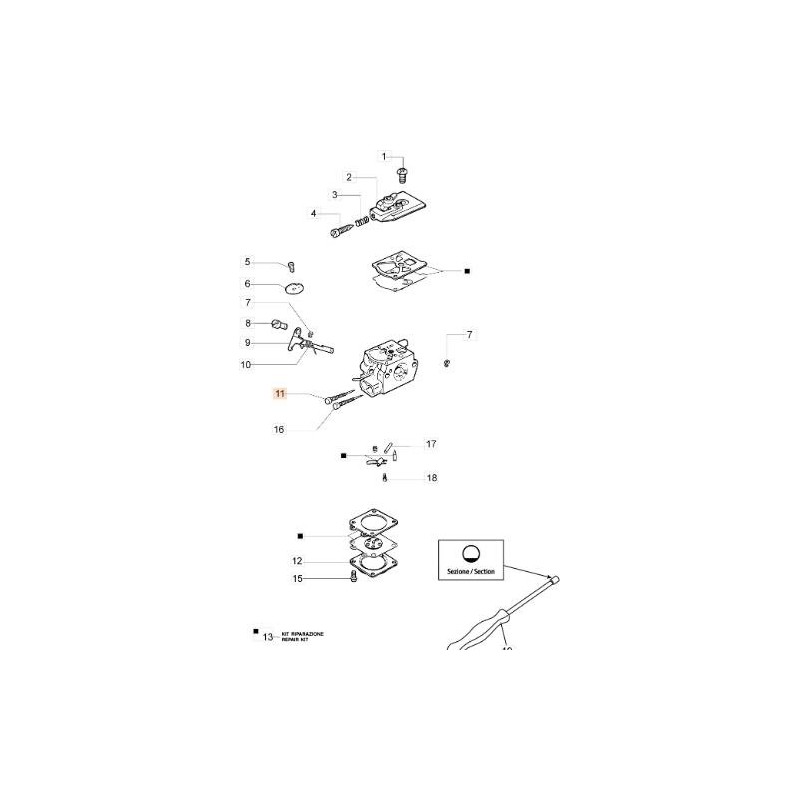 MIN ADJUSTING SCREW 102-3751 ORIGINAL EMAK CARBURETOR 2318779
