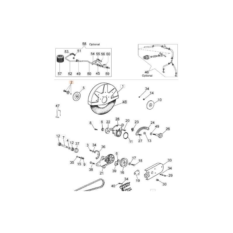KIT DE RONDELLES DE FIXATION DE DISQUE EMAK ORIGINAL AVEC VIS + BUTÉE (VIS M8X25) 52010177