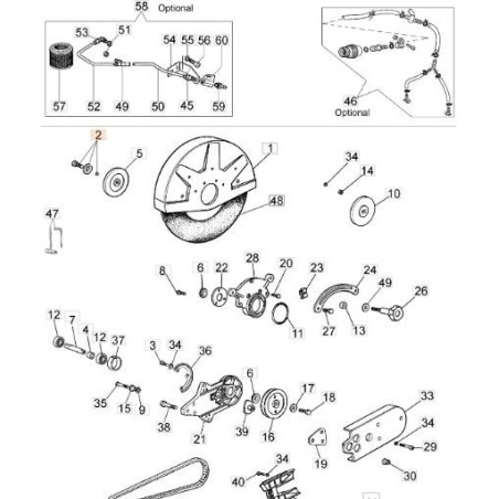 KIT DE ARANDELAS DE FIJACIÓN DE DISCO EMAK ORIGINAL CON TORNILLO + TOPE (TORNILLO M8X25) 52010177 | NewgardenAgri.com