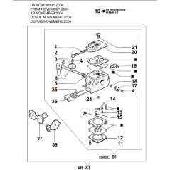 TORNILLO DE AJUSTE MÍN/MÁX 102-3343 CARBURADOR EMAK ORIGINAL 2318631 | NewgardenAgri.com