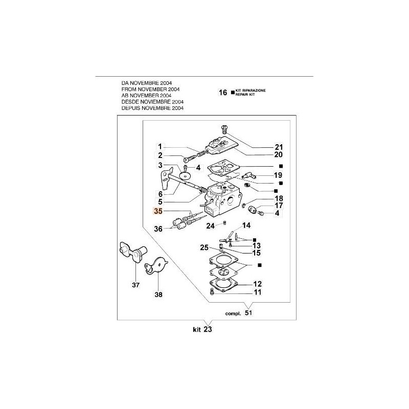 MIN/MAX ADJUSTING SCREW 102-3343 ORIGINAL EMAK CARBURETOR 2318631