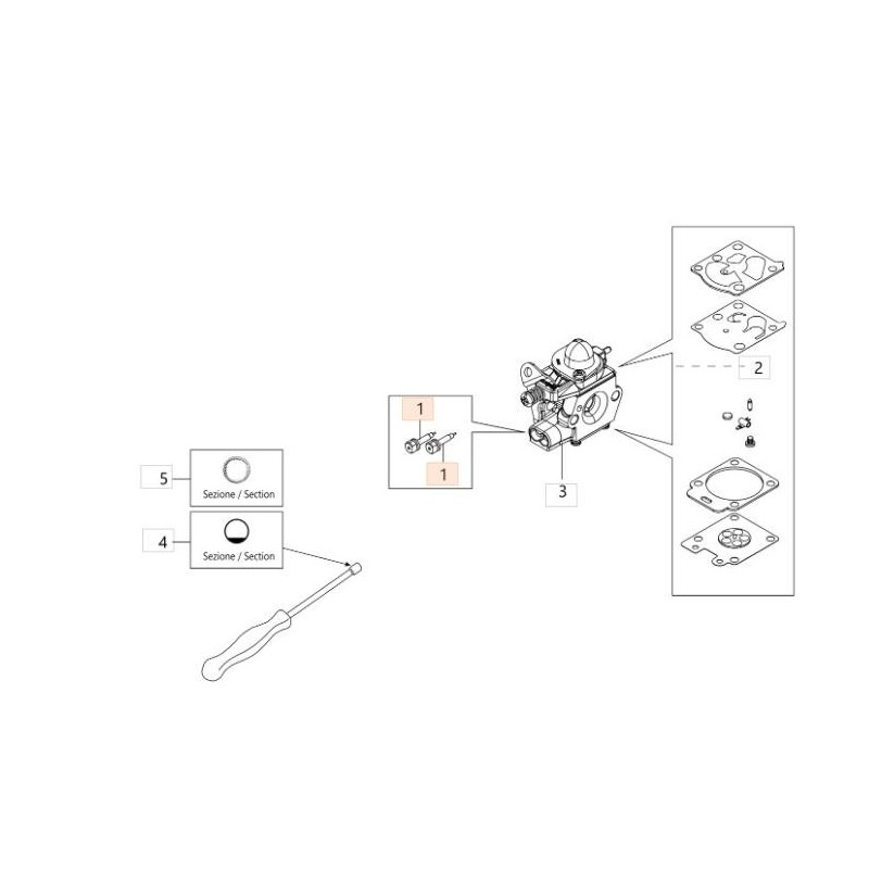 VITE DI REGISTRO MIN/MAX 102-3753 (C:5PZ) CARBURAT ORIGINALE EMAK 2318643R