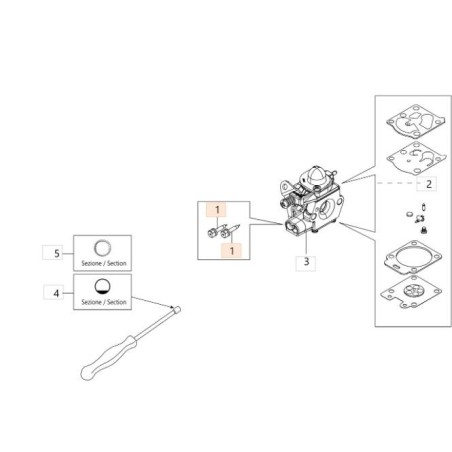 TORNILLO DE AJUSTE MÍN/MÁX 102-3753 (C:5PZ) CARBURADOR EMAK ORIGINAL 2318643R | NewgardenAgri.com