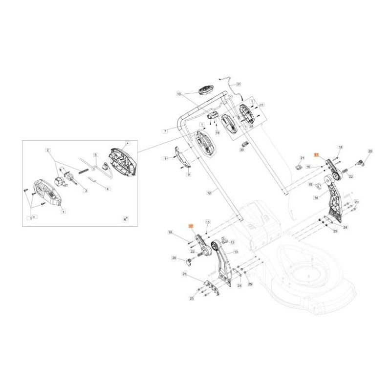 ADJUSTABLE HANDLEBAR ATTACHMENT (56V) ORIGINAL EMAK 54350040R